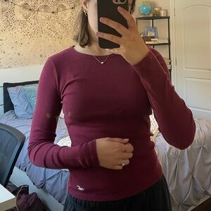 Burgundy Longsleeves Top Size M